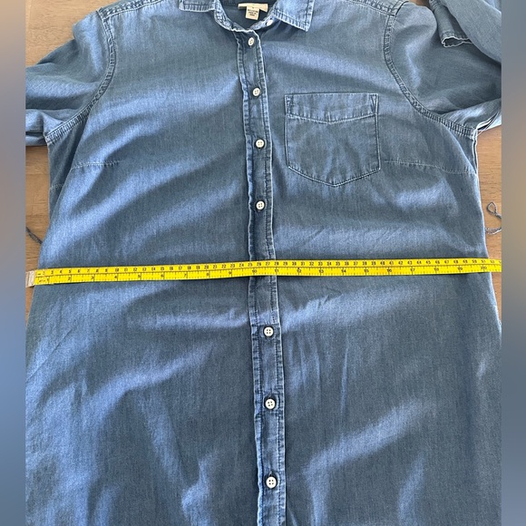 St John’s Bay NWOT Soft Button Down Jean Dress Adjustable Sleeves Sz S - Picture 11 of 14